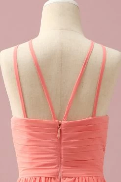 Oranje Chiffon Halter Hals Junior Bruidsmeisje Jurk -Jurken Korting Winkel PPHGHT122Orange 5