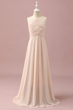 Ivoren Halter A-Line Chiffon Junior Bruidsmeisje Jurk