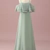 Sage Straps Cold Shoulder Chiffon Junior Bruidsmeisje Jurk -Jurken Korting Winkel PPHGHT125 Sage 1