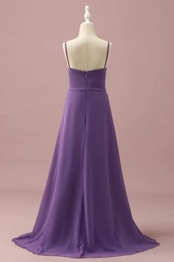 Paarse Chiffon Spaghetti Bandjes Junior Bruidsmeisje Jurk Met Trapsgewijze Ruches -Jurken Korting Winkel PPHGHT127Purple 2