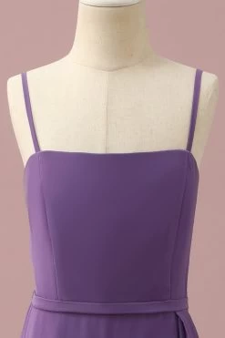 Paarse Chiffon Spaghetti Bandjes Junior Bruidsmeisje Jurk Met Trapsgewijze Ruches -Jurken Korting Winkel PPHGHT127Purple 4
