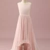 Lichtroze Chiffon Halter High Low Junior Bruidsmeisje Jurk -Jurken Korting Winkel PPHGHT129 Light Pink 1