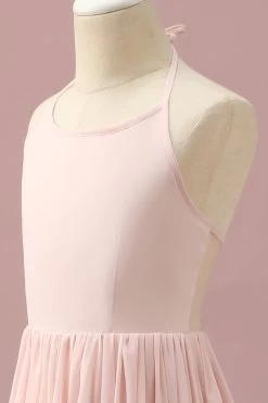 Lichtroze Chiffon Halter High Low Junior Bruidsmeisje Jurk -Jurken Korting Winkel PPHGHT129 Light Pink 6