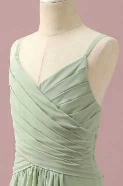 Sage Straps Chiffon Junior Bruidsmeisje Jurk -Jurken Korting Winkel PPHGHT133Sage 6