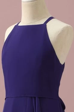 Paars Halter Chiffon Junior Bruidsmeisje Jurk Met Trapsgewijze Ruches -Jurken Korting Winkel PPHGHT137PurpleBlue 6