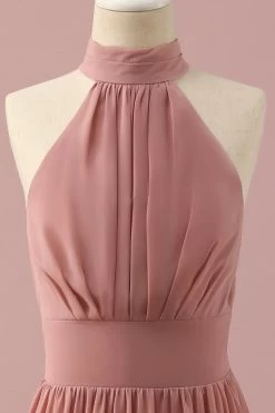 Lichtbruin Halter Chiffon Junior Bruidsmeisje Jurk -Jurken Korting Winkel PPHGHT142 Light Brown 4