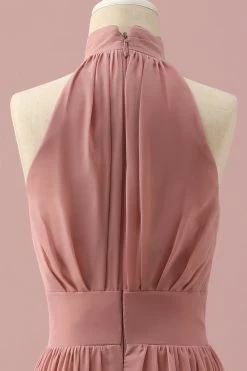 Lichtbruin Halter Chiffon Junior Bruidsmeisje Jurk -Jurken Korting Winkel PPHGHT142 Light Brown 5