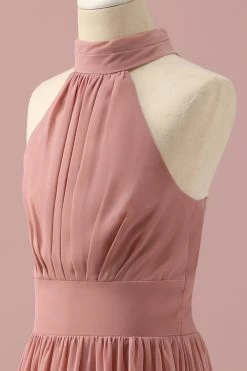Lichtbruin Halter Chiffon Junior Bruidsmeisje Jurk -Jurken Korting Winkel PPHGHT142 Light Brown 6