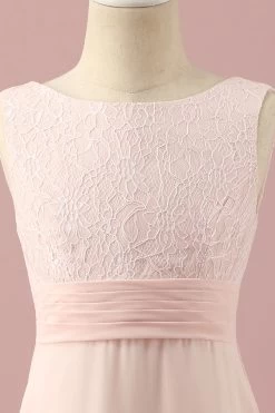 Lichtroze Kant En Chiffon Junior Bruidsmeisjesjurk -Jurken Korting Winkel PPHGHT150 Light Pink 4