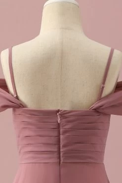 Blush Spaghetti Bandjes Chiffon Junior Bruidsmeisje Jurk -Jurken Korting Winkel PPHGHT151Blush 5