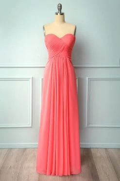Lange Bruidsmeisjes Jurk 19 Lange Bruidsmeisjes Jurk -Jurken Korting Winkel Simple Coral A Line Sweetheart Ruched Long Chiffon Bridesmaid Dress b41d20a0 6368 4525 b0c5 e725b05bc476
