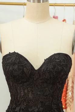 Strakke Roze Korte Thuiskomst Jurk Met Appliques -Jurken Korting Winkel WH2243Black 5