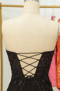 Strakke Roze Korte Thuiskomst Jurk Met Appliques -Jurken Korting Winkel WH2243Black 6