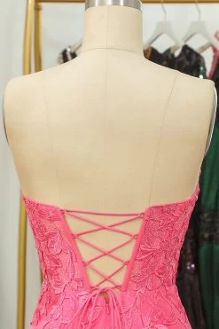 Strakke Roze Korte Thuiskomst Jurk Met Appliques -Jurken Korting Winkel WH2243Pink 6