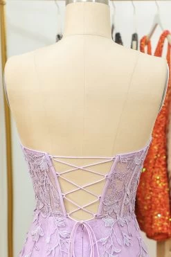 Strakke Roze Korte Thuiskomst Jurk Met Appliques -Jurken Korting Winkel WH2243Purple 6