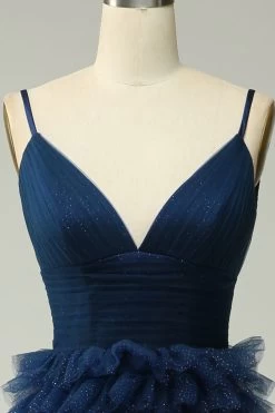 A Line Spaghetti Straps Navy Long Prom Jurk Met Ruches 11 A Line Spaghetti Straps Navy Long Prom Jurk Met Ruches -Jurken Korting Winkel WH2513Navy 6