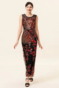 Schede Ronde Hals Donkergroen Love Heart Kralen Gatsby 1920s Jurk -Jurken Korting Winkel YYA83BlackRed 6 a669aa05 1e32 4507 851e f0fe61880601