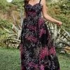 A Line Spaghetti Straps Zwart Mixed Flower Plus Size Prom Jurken -Jurken Korting Winkel YYGXH0020BlackMixedFlower 1