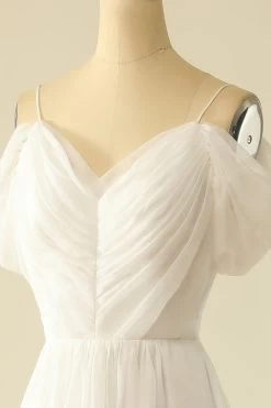 Witte Off The Shoulder Tulle Trouwjurk -Jurken Korting Winkel YYLH21700 White 5