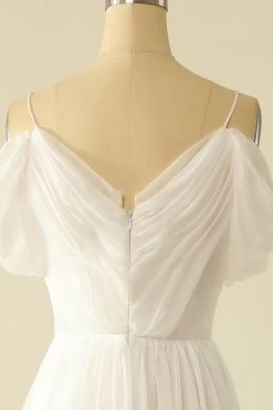 Witte Off The Shoulder Tulle Trouwjurk -Jurken Korting Winkel YYLH21700 White 6