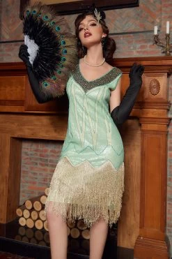 Pailletten Groene Korte Jaren 1920 Party Dress -Jurken Korting Winkel YYZL219Green 4 f8254a60 a874 48f5 9947 cf32ee6dfa29
