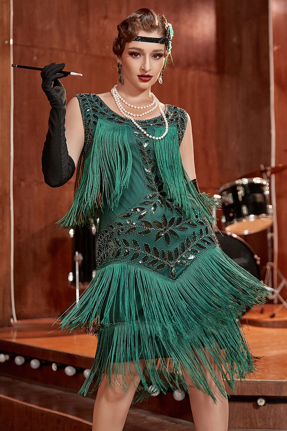 Grote Maat Champagne Gatsby 1920s Flapper Jurk Met Pailletten En Franjes 14 Grote Maat Champagne Gatsby 1920s Flapper Jurk Met Pailletten En Franjes - Afbeelding 12