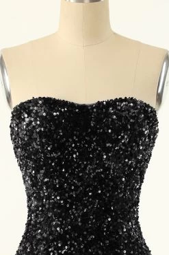 Zwarte Pailletten Bodycon Cocktail Jurk -Jurken Korting Winkel YYZL247 Black 4