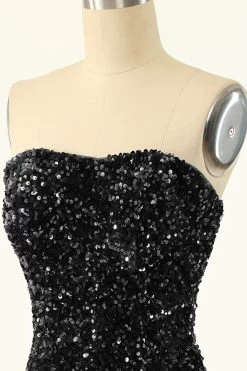 Zwarte Pailletten Bodycon Cocktail Jurk -Jurken Korting Winkel YYZL247 Black 5