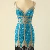 Lake Blue Sequin Korte Homecoming Jurk Met Franjes -Jurken Korting Winkel YYZL267 Lake Blue 1 first