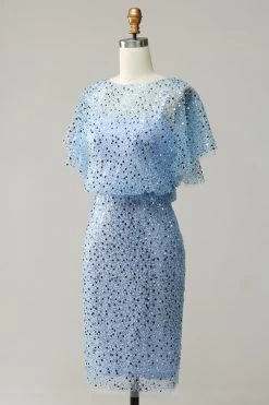 GrijsBlauwe Pailletten Bodycon Bruiloft Gast Jurk -Jurken Korting Winkel YYZL533 20Grey 20Blue 3