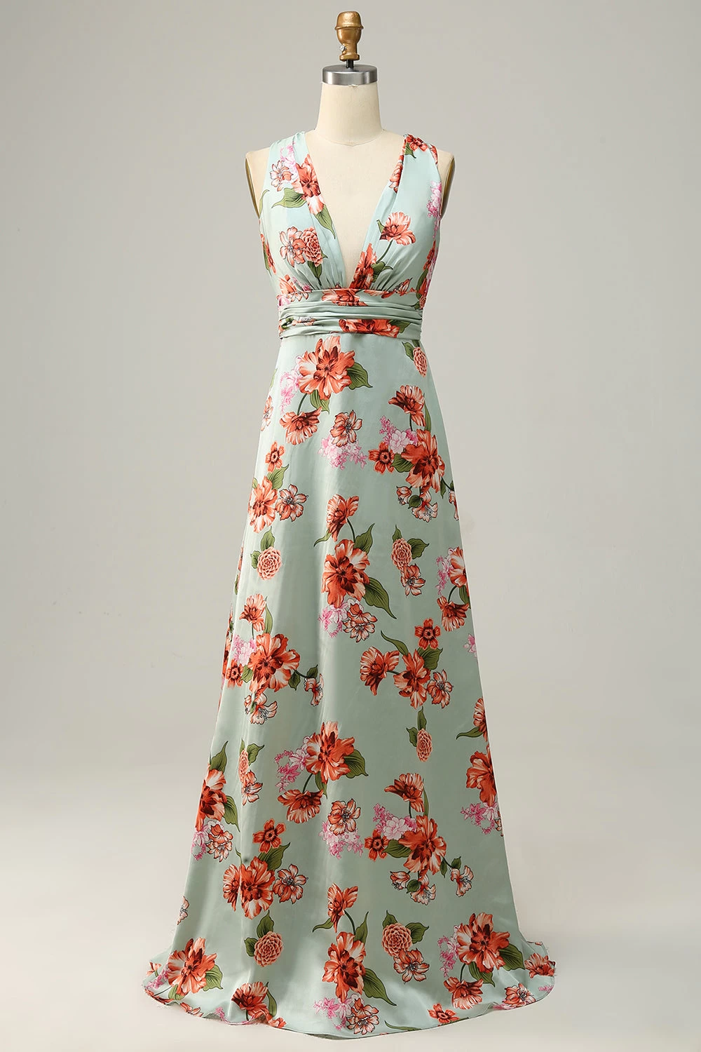 Groene Halter Mouwloze A Lijn Bruidsmeisje Jurk 3 Groene Halter Mouwloze A Lijn Bruidsmeisje Jurk