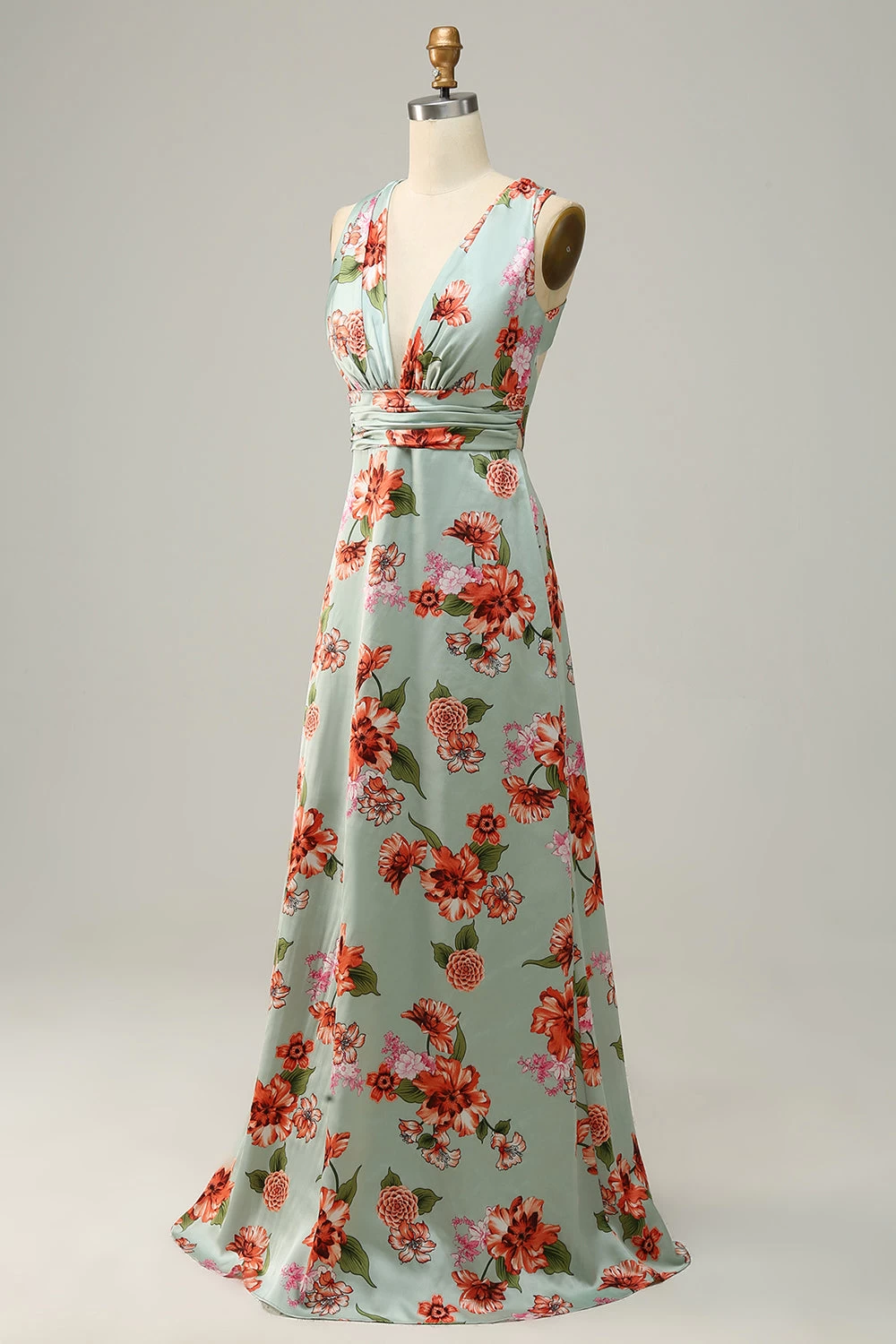 Groene Halter Mouwloze A Lijn Bruidsmeisje Jurk 5 Groene Halter Mouwloze A Lijn Bruidsmeisje Jurk - Afbeelding 3