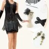 Zwarte Franjes Pailletten 1920s Flapper Jurk Met 20s Accessoires Set -Jurken Korting Winkel YYZLHB230012 1 first