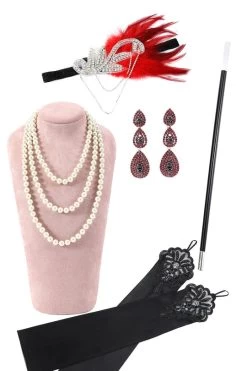 Bordeaux Pailletten Franjes 1920s Gatsby Flapper Jurk Met Jaren 20 Accessoires Set 12 Bordeaux Pailletten Franjes 1920s Gatsby Flapper Jurk Met Jaren 20 Accessoires Set -Jurken Korting Winkel YYZLHB230019 6