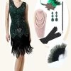 Groene Gefranjerde Gatsby Jurk Met 20s Accessoires Set -Jurken Korting Winkel YYZLHB230065 1 first
