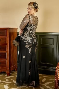 Zwarte En Gouden Plus Size 1920s Gatsby Jurk Met 20s Acessories Set -Jurken Korting Winkel YYZLHB230087 3 00052a09 a95f 49d2 b7f7 9f0e4b9a048a
