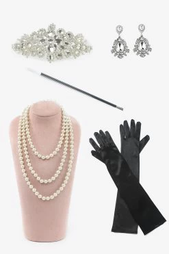 Zwarte Gouden Pailletten Plus Size 1920s Gatsby Jurk Met 20s Acessories Set -Jurken Korting Winkel YYZLHB230089 6