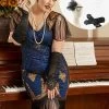 Royal Blue Plus Size 1920s Gatsby Jurk Met 20s Acessories Set -Jurken Korting Winkel YYZLHB230092 1 first