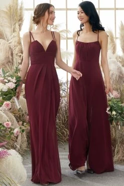 Bordeaux Rode Chiffon Bruidsmeisjes Jurk -Jurken Korting Winkel ZDGAS110Burgundy 8