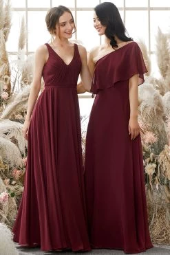 Één Schouder Bordeaux Rode Chiffon Bruidsmeisjes Jurk -Jurken Korting Winkel ZDGAS93910 1 38f57028 0d81 45d5 8764 c857865fd588