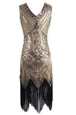 Rood &Zwart Glitter Fringe 1920s Flapper Jurk -Jurken Korting Winkel ZPKAV035gold b46d048a cb91 4f12 86c5 48a39dad9aa2