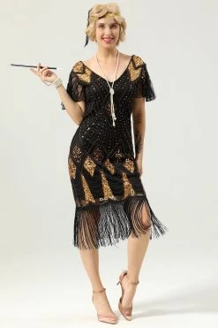 Golden Fringe Jaren 1920 Jurk