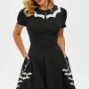 Zwarte Bat Print Halloween Jurk -Jurken Korting Winkel ZPKCGLH20904 1 first