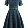 Groene Plaid Jaren '50 Jurk