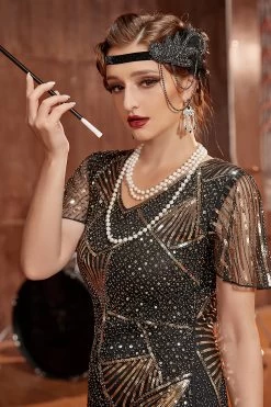 Jaren 1920 Flapper Zwarte Accessoires Set -Jurken Korting Winkel ZPKCGZL21180 2