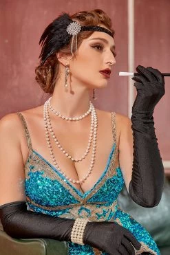 Zwarte Jaren 1920 Party Accessoires Sets -Jurken Korting Winkel ZPKCGZL21187 2