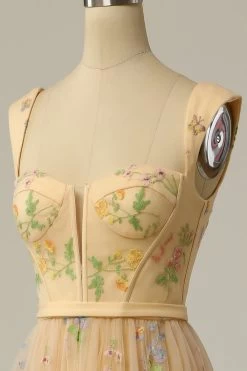 A Lijn Sweetheart Champagne Lange Galajurk Met Borduurwerk -Jurken Korting Winkel ZPKYYLH20414 2