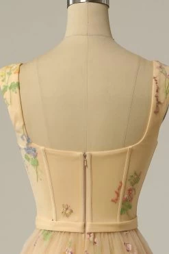 A Lijn Sweetheart Champagne Lange Galajurk Met Borduurwerk -Jurken Korting Winkel ZPKYYLH20414 4