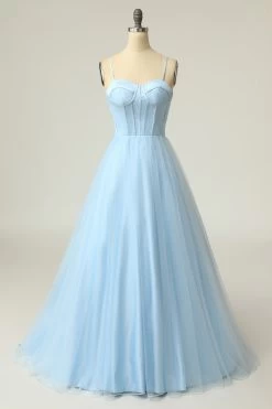 Paarse Tule A-lijn Galajurk -Jurken Korting Winkel ZPKYYLH20441 Sky Blue 1