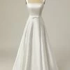 Eenvoudige A Lijn Vierkante Hals Witte Lange Trouwjurk -Jurken Korting Winkel ZPKYYLH454 1